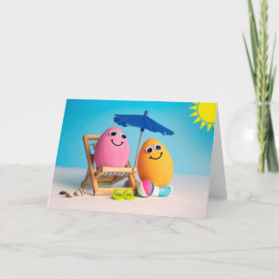 Cartes Pour Fêtes Annuelles Joyeux Pâques pour tous oeufs sur l'Humour de plag