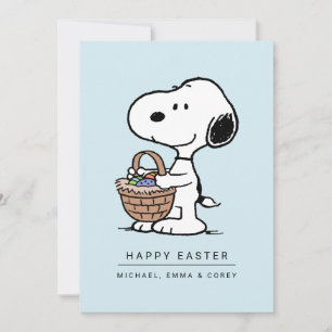 Cartes Pour Fêtes Annuelles Joyeux Pâques   Snoopy & Le Lapin De Pâques