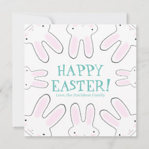 Cartes Pour Fêtes Annuelles Joyeux Pâques turquoise blanc coutume coutume cout