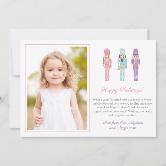 Cartes Pour Fêtes Annuelles Joyeux Pastel Nutcracker Retro Noël (Devant)