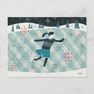 Cartes Pour Fêtes Annuelles Joyeux Patinage de Noël