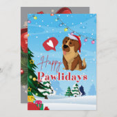 CARTES POUR FÊTES ANNUELLES JOYEUX PAWLIDAYS (Devant / Derrière)