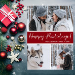 Cartes Pour Fêtes Annuelles Joyeux Pawlidays 3 Photo<br><div class="desc">Cette belle carte de collage photo de Noël avec 3 photos, Happy Pawlidays dans une police moderne, votre nom de famille et l'année serait parfait pour envoyer à vos amis et votre famille. Tout le monde aimera avoir de nouvelles photos de vous et de votre(s) chien(s) ou seulement de votre(s)...</div>