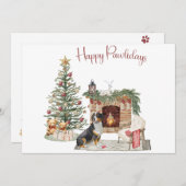 Cartes Pour Fêtes Annuelles Joyeux Pawlidays Chien Design - Bernese Mountain D (Devant / Derrière)