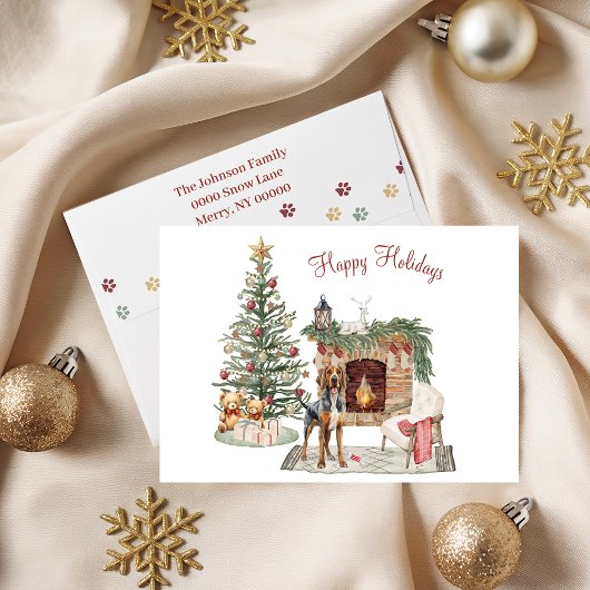 Cartes Pour Fêtes Annuelles Joyeux Pawlidays Chien Design- Bloodhound