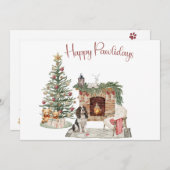 Cartes Pour Fêtes Annuelles Joyeux Pawlidays Chien Design - Springer Spaniel (Devant / Derrière)