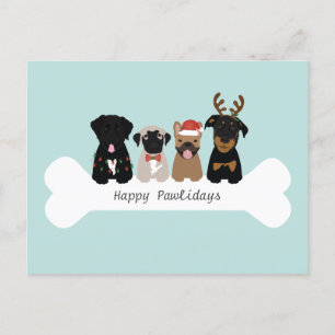Cartes Pour Fêtes Annuelles Joyeux Pawlidays Chiens de Noël
