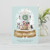 Cartes Pour Fêtes Annuelles Joyeux Pawlidays Chiens Pet Care Business Aqua Doo (Debout devant)