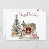 Cartes Pour Fêtes Annuelles Joyeux Pawlidays Chig Design - St. Bernard (Devant / Derrière)