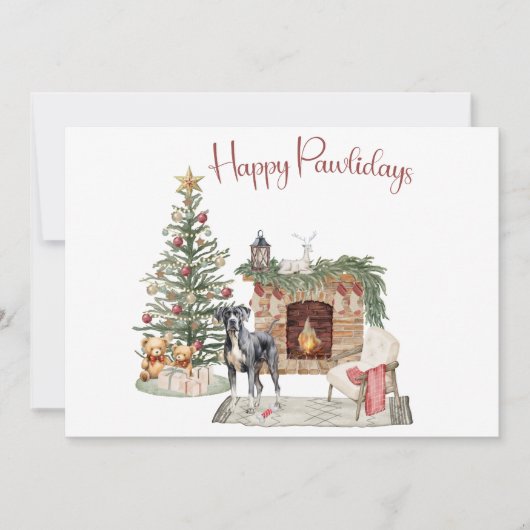 Cartes Pour Fêtes Annuelles Joyeux Pawlidays Conception Chien - Grand Danse (Devant)