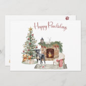 Cartes Pour Fêtes Annuelles Joyeux Pawlidays Conception Chien - Grand Danse (Devant / Derrière)