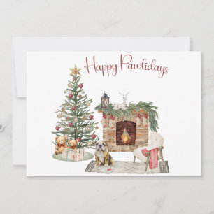 Cartes Pour Fêtes Annuelles Joyeux Pawlidays Design de Chien - Bouledogue Angl
