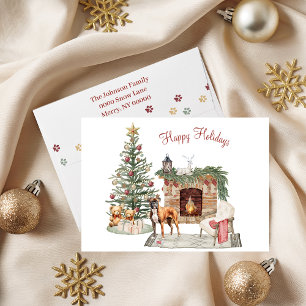 Cartes Pour Fêtes Annuelles Joyeux Pawlidays Design de Chien - Boxer
