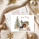 Cartes Pour Fêtes Annuelles Joyeux Pawlidays Design de Chien- Doberman Pinsche