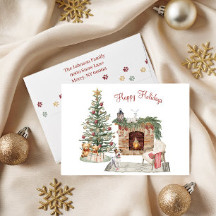 Cartes Pour Fêtes Annuelles Joyeux Pawlidays Design de Chien - Jack Russell