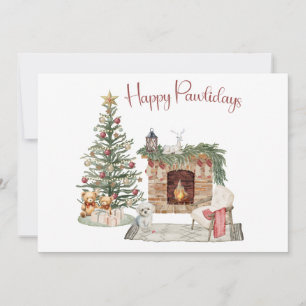 Cartes Pour Fêtes Annuelles Joyeux Pawlidays Design de Chien - Maltais