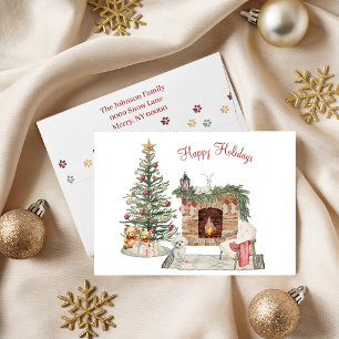 Cartes Pour Fêtes Annuelles Joyeux Pawlidays Design de Chien - Maltais