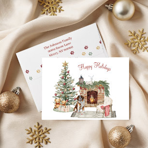 Cartes Pour Fêtes Annuelles Joyeux Pawlidays Design de Chien - St-Bernard