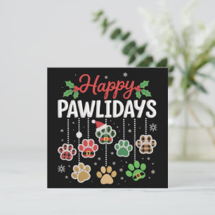 Cartes Pour Fêtes Annuelles Joyeux Pawlidays Drôle de Noël Patte de chien Xmas