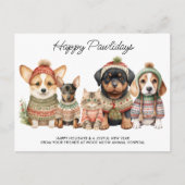 Cartes Pour Fêtes Annuelles Joyeux Pawlidays Noël Chien Chat Animal de compagn (Devant)