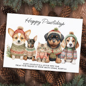 Cartes Pour Fêtes Annuelles Joyeux Pawlidays Noël Chien Chat Animal de compagn