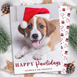 Cartes Pour Fêtes Annuelles Joyeux Pawlidays Personnalisé Moderne Pet Chien Ph