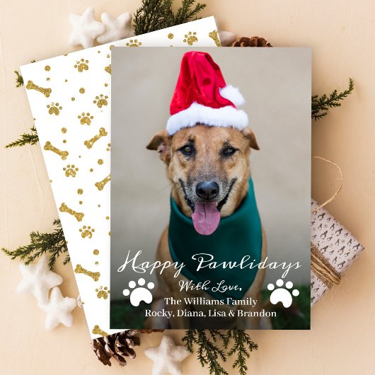 Cartes Pour Fêtes Annuelles Joyeux Pawlidays Pet Chien Chien Chien Chien Chien