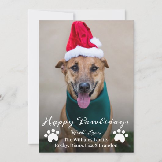 Cartes Pour Fêtes Annuelles Joyeux Pawlidays Pet Chien Chien Chien Chien Chien (Devant)