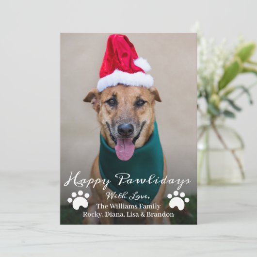 Cartes Pour Fêtes Annuelles Joyeux Pawlidays Pet Chien Chien Chien Chien Chien (Debout devant)