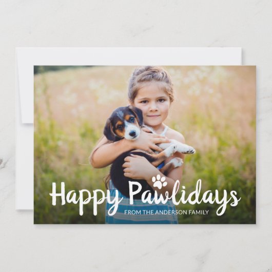 Cartes Pour Fêtes Annuelles Joyeux Pawlidays Pet Chien Chien Chien Chien Puppy (Devant)