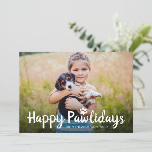 Cartes Pour Fêtes Annuelles Joyeux Pawlidays Pet Chien Chien Chien Chien Puppy (Debout devant)