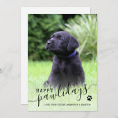 Cartes Pour Fêtes Annuelles Joyeux Pawlidays Puppy Photo moderne Pet Noël (Devant / Derrière)