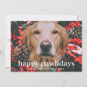 Cartes Pour Fêtes Annuelles Joyeux Pawlidays Script Christmas Pet Dog Photo