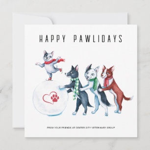 Cartes Pour Fêtes Annuelles Joyeux Pawlidays Vacances vétérinaires
