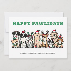 Cartes Pour Fêtes Annuelles Joyeux Pawlidays Vétérinaire