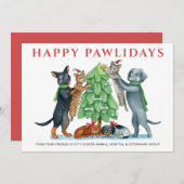 Cartes Pour Fêtes Annuelles Joyeux Pawlidays Vétérinaire (Devant / Derrière)