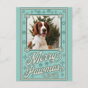 Cartes Pour Fêtes Annuelles Joyeux Pawmas Pet photo Noël