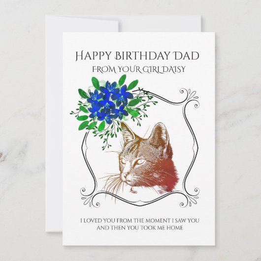 Cartes Pour Fêtes Annuelles Joyeux Père D'Anniversaire Du Chat (Devant)
