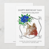 Cartes Pour Fêtes Annuelles Joyeux Père D'Anniversaire Du Chat (Devant / Derrière)