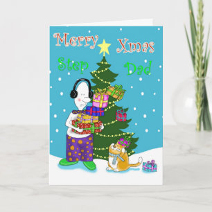 Cartes Pour Fêtes Annuelles Joyeux père de l'étape de Noël