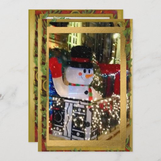 Cartes Pour Fêtes Annuelles Joyeux Père Noël à New York (Devant / Derrière)