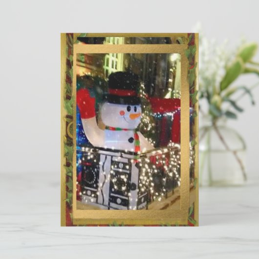 Cartes Pour Fêtes Annuelles Joyeux Père Noël à New York (Debout devant)