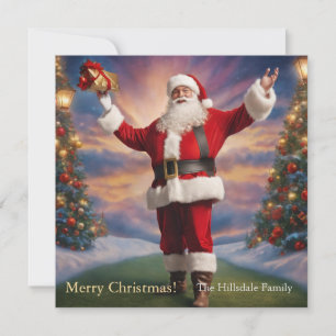 Cartes Pour Fêtes Annuelles Joyeux Père Noël de Noël et arbres de Noël