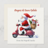 Cartes Pour Fêtes Annuelles Joyeux Père Noël Scooter Italie Noël (Devant / Derrière)