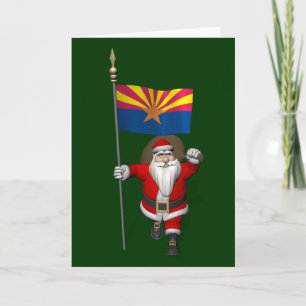 Cartes Pour Fêtes Annuelles Joyeux Père Noël Sur Le Chemin De L'Arizona