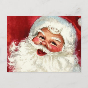 Cartes Pour Fêtes Annuelles Joyeux Père Noël vintage en gros plan