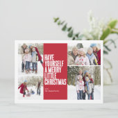 Cartes Pour Fêtes Annuelles Joyeux petit collage de Noël | Rouge (Debout devant)
