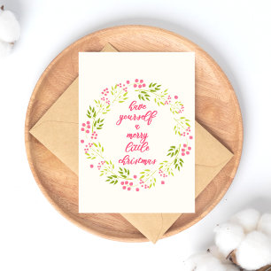 Cartes Pour Fêtes Annuelles Joyeux petit Noël - Elégante couronne de fleurs