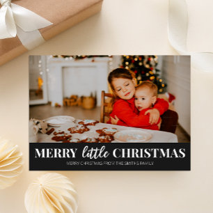 Cartes Pour Fêtes Annuelles Joyeux petit Noël noir moderne photo Script