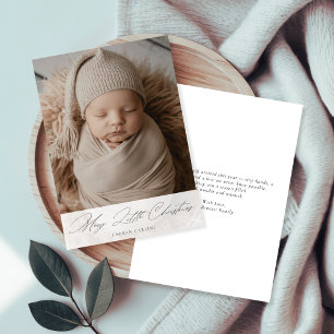 Cartes Pour Fêtes Annuelles Joyeux petit Noël nouveau-né bébé photo mignonne